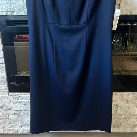 Pendleton Blue Sleeveless Sheath Dress Scoop Neck Midi 100% Virgin Wool size 14 - Picture 8 of 13
